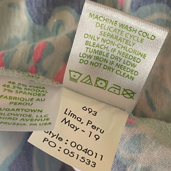 NWT- Lilly Pulitzer Women’s Small Margot Top Blue Haven Pop Up Into The Deep - Picture 6 of 8